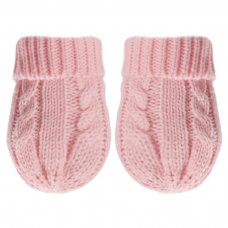 BM12-P: Pink Cable Knit Mitten